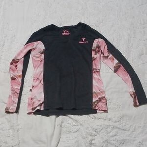 Huntworth Black Shirt with Pink Logo